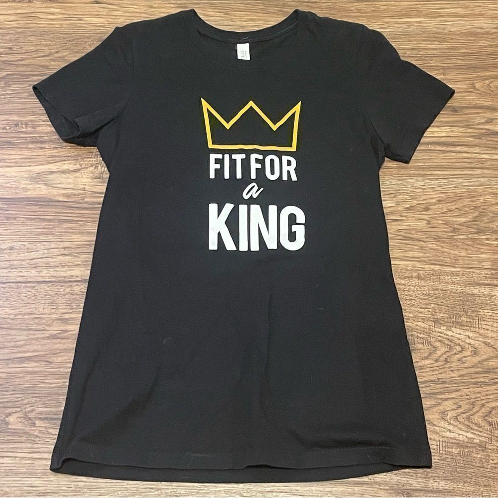 Bella Canvas Fit For A King Short Sleeve Tshirt Black Size Large